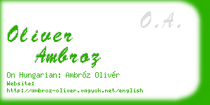 oliver ambroz business card